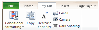 How to make new ribbons in Excel 2010?