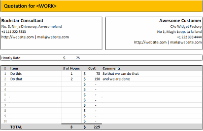 FREE Excel Quotation Templates - Prepare and Print quotations, quotes